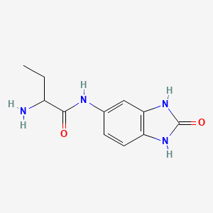 molecular formula C11H14N4O2 B7557198 2-amino-N-(2-oxo-1,3-dihydrobenzimidazol-5-yl)butanamide 