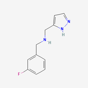 molecular formula C11H12FN3 B7557219 1-(3-fluorophenyl)-N-(1H-pyrazol-5-ylmethyl)methanamine 