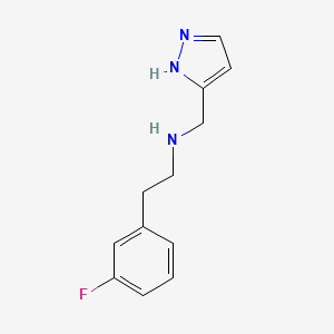 molecular formula C12H14FN3 B7557228 2-(3-fluorophenyl)-N-(1H-pyrazol-5-ylmethyl)ethanamine 