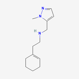 molecular formula C13H21N3 B7557263 2-(cyclohexen-1-yl)-N-[(2-methylpyrazol-3-yl)methyl]ethanamine 