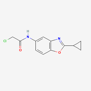 molecular formula C12H11ClN2O2 B7557280 2-chloro-N-(2-cyclopropyl-1,3-benzoxazol-5-yl)acetamide 