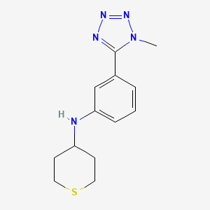 molecular formula C13H17N5S B7557298 N-[3-(1-methyltetrazol-5-yl)phenyl]thian-4-amine 