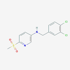 molecular formula C13H12Cl2N2O2S B7557311 N-[(3,4-dichlorophenyl)methyl]-6-methylsulfonylpyridin-3-amine 
