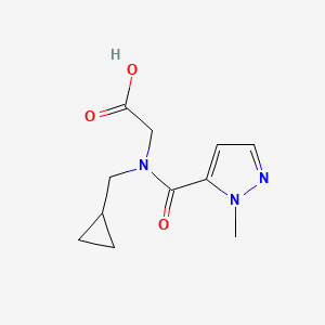 molecular formula C11H15N3O3 B7557314 2-[Cyclopropylmethyl-(2-methylpyrazole-3-carbonyl)amino]acetic acid 