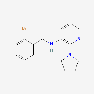 molecular formula C16H18BrN3 B7557343 N-[(2-bromophenyl)methyl]-2-pyrrolidin-1-ylpyridin-3-amine 