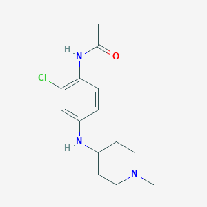 molecular formula C14H20ClN3O B7557361 N-[2-chloro-4-[(1-methylpiperidin-4-yl)amino]phenyl]acetamide 
