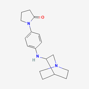 molecular formula C17H23N3O B7557368 1-[4-(1-Azabicyclo[2.2.2]octan-3-ylamino)phenyl]pyrrolidin-2-one 