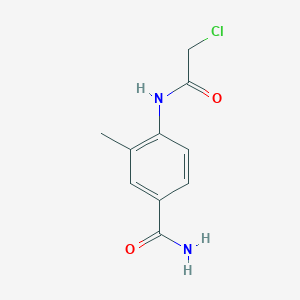 molecular formula C10H11ClN2O2 B7557375 4-[(2-Chloroacetyl)amino]-3-methylbenzamide 