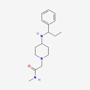 molecular formula C17H27N3O B7557411 N-methyl-2-[4-(1-phenylpropylamino)piperidin-1-yl]acetamide 
