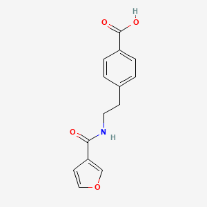 molecular formula C14H13NO4 B7557428 4-[2-(Furan-3-carbonylamino)ethyl]benzoic acid 