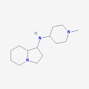 molecular formula C14H27N3 B7557431 N-(1-methylpiperidin-4-yl)-1,2,3,5,6,7,8,8a-octahydroindolizin-1-amine 