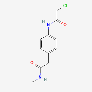 molecular formula C11H13ClN2O2 B7557432 2-[4-[(2-chloroacetyl)amino]phenyl]-N-methylacetamide 