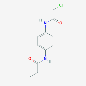 molecular formula C11H13ClN2O2 B7557479 N-[4-[(2-chloroacetyl)amino]phenyl]propanamide 