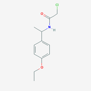 molecular formula C12H16ClNO2 B7557508 2-chloro-N-[1-(4-ethoxyphenyl)ethyl]acetamide 