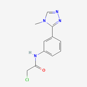 molecular formula C11H11ClN4O B7557511 2-chloro-N-[3-(4-methyl-1,2,4-triazol-3-yl)phenyl]acetamide 