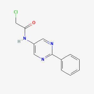 molecular formula C12H10ClN3O B7557523 2-chloro-N-(2-phenylpyrimidin-5-yl)acetamide 