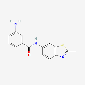 molecular formula C15H13N3OS B7557558 3-amino-N-(2-methyl-1,3-benzothiazol-6-yl)benzamide 