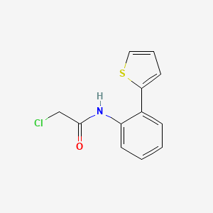 molecular formula C12H10ClNOS B7557564 2-chloro-N-(2-thiophen-2-ylphenyl)acetamide 