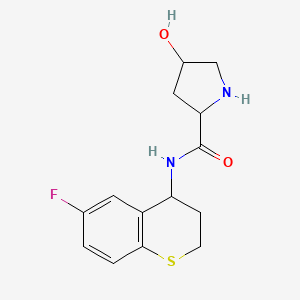 molecular formula C14H17FN2O2S B7557578 N-(6-fluoro-3,4-dihydro-2H-thiochromen-4-yl)-4-hydroxypyrrolidine-2-carboxamide 