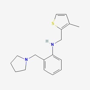 molecular formula C17H22N2S B7557579 N-[(3-methylthiophen-2-yl)methyl]-2-(pyrrolidin-1-ylmethyl)aniline 