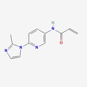 molecular formula C12H12N4O B7557585 N-[6-(2-methylimidazol-1-yl)pyridin-3-yl]prop-2-enamide 