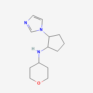 molecular formula C13H21N3O B7557599 N-(2-imidazol-1-ylcyclopentyl)oxan-4-amine 