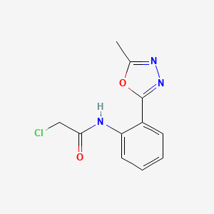 molecular formula C11H10ClN3O2 B7557611 2-chloro-N-[2-(5-methyl-1,3,4-oxadiazol-2-yl)phenyl]acetamide 