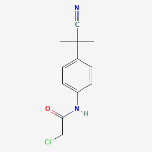 molecular formula C12H13ClN2O B7557616 2-chloro-N-[4-(2-cyanopropan-2-yl)phenyl]acetamide 