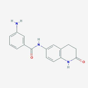 molecular formula C16H15N3O2 B7557634 3-amino-N-(2-oxo-3,4-dihydro-1H-quinolin-6-yl)benzamide 