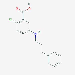 molecular formula C16H16ClNO2 B7557637 2-Chloro-5-(3-phenylpropylamino)benzoic acid 