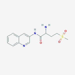 molecular formula C14H17N3O3S B7557641 2-amino-4-methylsulfonyl-N-quinolin-3-ylbutanamide 