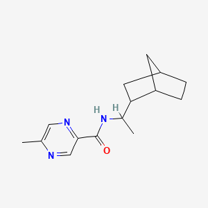 molecular formula C15H21N3O B7557643 N-[1-(2-bicyclo[2.2.1]heptanyl)ethyl]-5-methylpyrazine-2-carboxamide 