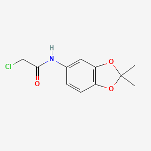 molecular formula C11H12ClNO3 B7557646 2-chloro-N-(2,2-dimethyl-1,3-benzodioxol-5-yl)acetamide 
