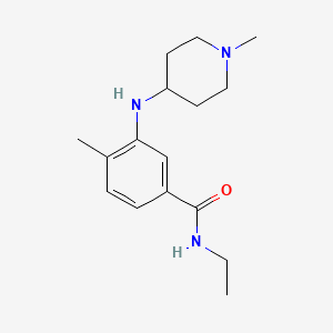 molecular formula C16H25N3O B7557656 N-ethyl-4-methyl-3-[(1-methylpiperidin-4-yl)amino]benzamide 