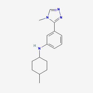 molecular formula C16H22N4 B7557667 N-(4-methylcyclohexyl)-3-(4-methyl-1,2,4-triazol-3-yl)aniline 