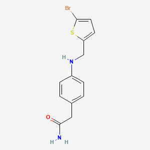 molecular formula C13H13BrN2OS B7557679 2-[4-[(5-Bromothiophen-2-yl)methylamino]phenyl]acetamide 