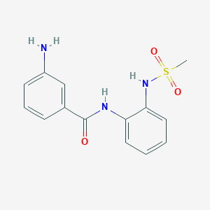 molecular formula C14H15N3O3S B7557687 3-amino-N-[2-(methanesulfonamido)phenyl]benzamide 