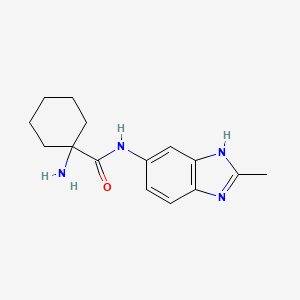 molecular formula C15H20N4O B7557722 1-amino-N-(2-methyl-3H-benzimidazol-5-yl)cyclohexane-1-carboxamide 
