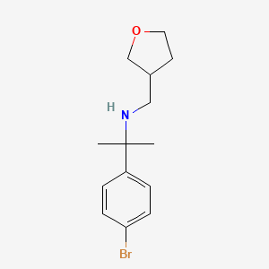molecular formula C14H20BrNO B7557781 2-(4-bromophenyl)-N-(oxolan-3-ylmethyl)propan-2-amine 