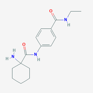 molecular formula C16H23N3O2 B7557790 4-[(1-aminocyclohexanecarbonyl)amino]-N-ethylbenzamide 