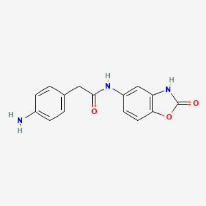 molecular formula C15H13N3O3 B7557799 2-(4-aminophenyl)-N-(2-oxo-3H-1,3-benzoxazol-5-yl)acetamide 