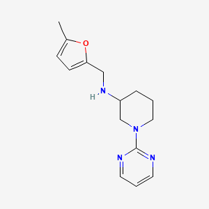 molecular formula C15H20N4O B7557823 N-[(5-methylfuran-2-yl)methyl]-1-pyrimidin-2-ylpiperidin-3-amine 