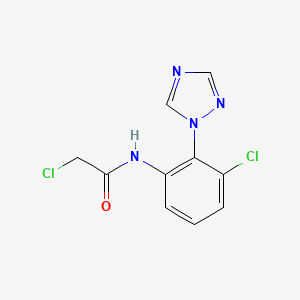molecular formula C10H8Cl2N4O B7557829 2-chloro-N-[3-chloro-2-(1,2,4-triazol-1-yl)phenyl]acetamide 