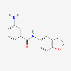 molecular formula C15H14N2O2 B7557833 3-amino-N-(2,3-dihydro-1-benzofuran-5-yl)benzamide 