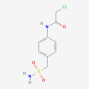 molecular formula C9H11ClN2O3S B7557856 2-chloro-N-[4-(sulfamoylmethyl)phenyl]acetamide 