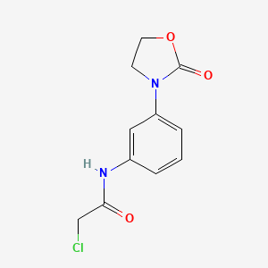molecular formula C11H11ClN2O3 B7557871 2-chloro-N-[3-(2-oxo-1,3-oxazolidin-3-yl)phenyl]acetamide 