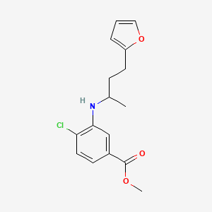 molecular formula C16H18ClNO3 B7557891 Methyl 4-chloro-3-[4-(furan-2-yl)butan-2-ylamino]benzoate 