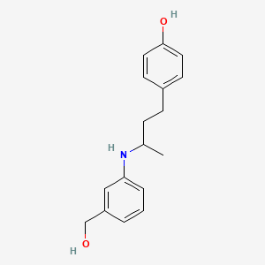 molecular formula C17H21NO2 B7557924 4-[3-[3-(Hydroxymethyl)anilino]butyl]phenol 