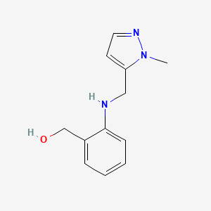 molecular formula C12H15N3O B7557931 [2-[(2-Methylpyrazol-3-yl)methylamino]phenyl]methanol 