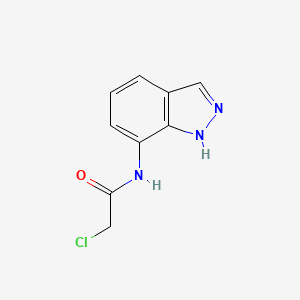 molecular formula C9H8ClN3O B7557948 Acetamide,2-chloro-n-1h-indazol-7-yl- 